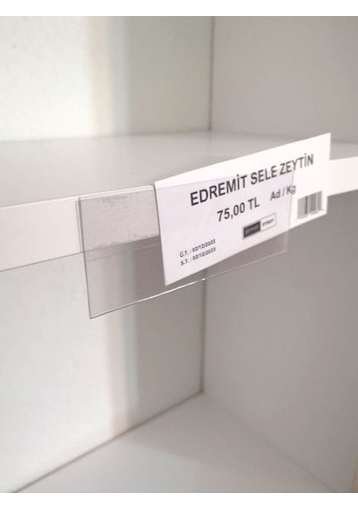 10 Ad Pvc Etiketlik Yapışkanlı 10x3 Cm Raf Etiket Cebi Yapışkanlı