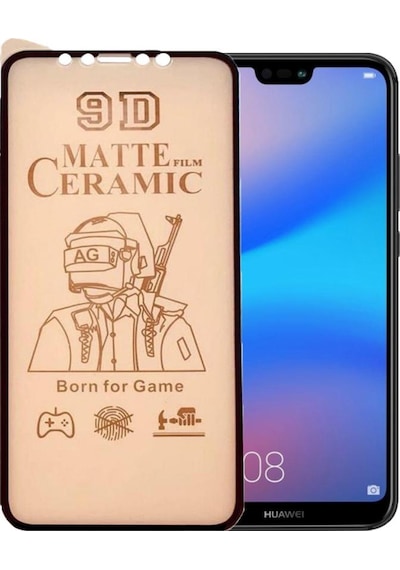 Huawei P20 Lite Ekran Koruyucu 9D Mat Seramik Nano Tam Kaplayan
