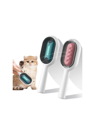 Petgravity Su Hazneli Kedi Yıkama Fırçası Kedi Tarağı Pembe