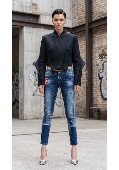 Dsqotheq Düsük Bel Kadin Jean Mavi