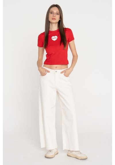 Jack & Jones Kadın Wide Leg Jean - Milla - 12269080 White Denim