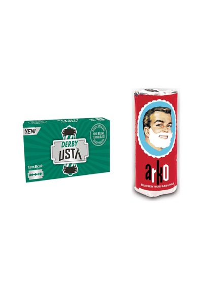 Derby Usta Tam Jilet 100'lü + Arko Men Tıraş Sabunu 75 G