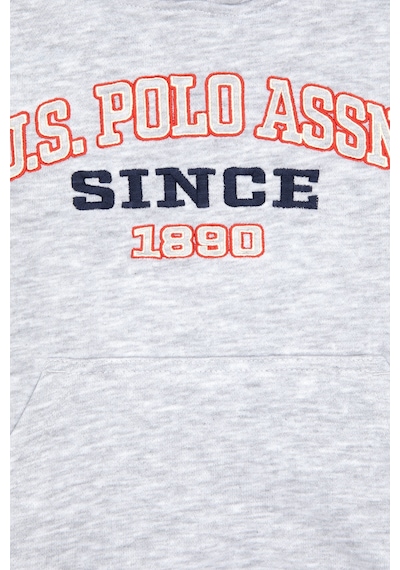 U.S. Polo Assn. Erkek Çocuk Açık Gri Melanj Kapüşonlu Sweatshirt 50313842-VR091