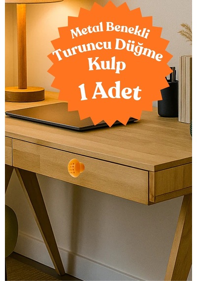 Klc Metal Benekli Yuvarlak Turuncu Düğme Kulp Çocuk Odası, Mutfak Ve Dolap İçin Modern Çekmece Kulbu Benekli Turuncu Benekli Turuncu