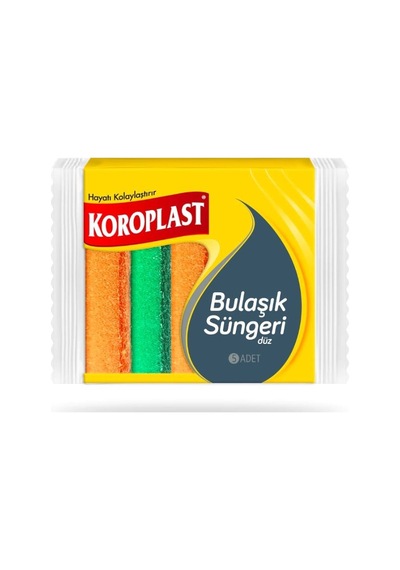 Koroplast Düz Bulaşık Süngeri 5 Adet Çok Renkli