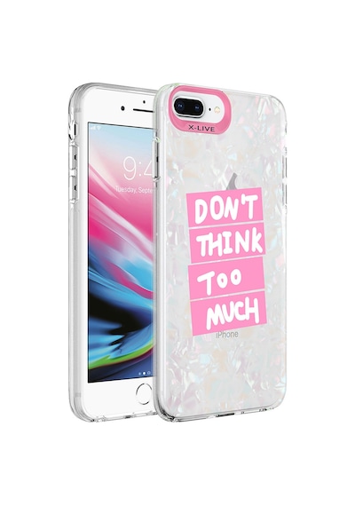 Goocamp Apple iPhone Uyumlu 7 Plus Kılıf Mermer Desenli Marbello Kapak - Pembe Pembe