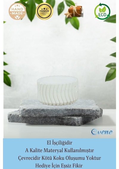 Eskitme Mumluk Şamdan 3 Adet Tealight Uyumlu Üçlü Tekerlek Model - Beyaz