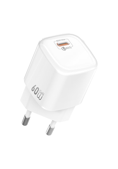 Wiwu Wi-g037 Jade Dynamic Serisi Avs Özellikli Gan Tech Pd Şarj Başlığı 60w Beyaz