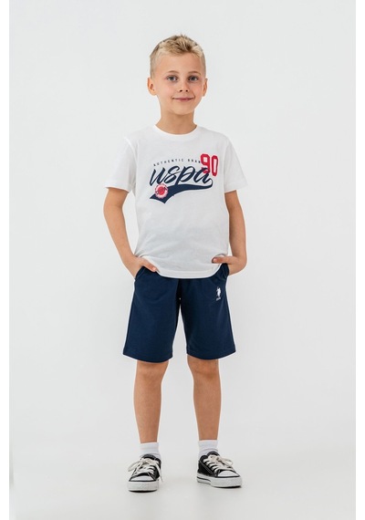 U.s. Polo Assn. Erkek Çocuk Beyaz Bermuda Takım Us2431-c-v3 Beyaz