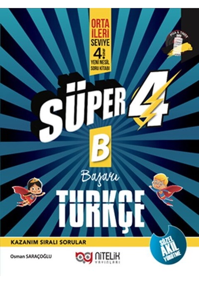 Nitelik Yayınları 4. Sınıf Türkçe Süper B Başarı Soru Kitabı