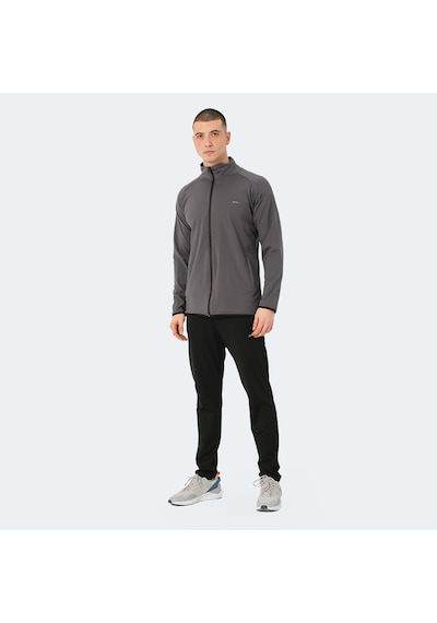 Slazenger ORRA IN Erkek Fermuarlı Dik Yaka Cepli Koyu Gri Eşofman Takımı