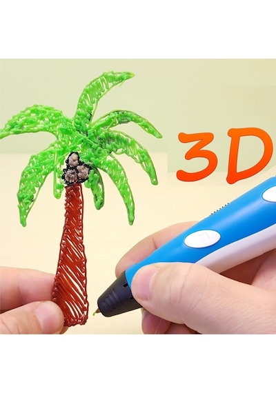 Mavi 3D Kalem Yazıcı+25 Renk 100 Metre (25X4Metre) Pla Filament