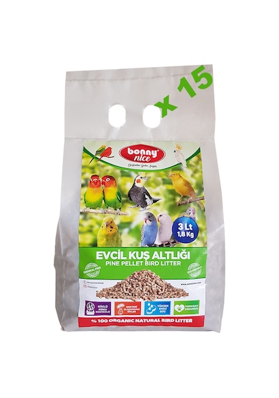Bonny Nice Kanarya Muhabbet Papağan Kuş Kumu Kafes Altlığı 3 Lx15