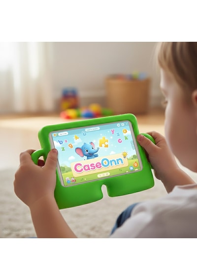 Caseonn Samsung Galaxy Uyumlu Tab S5e T720 / Tab A8 X200 Kılıf Tutma Kollu Silikon Yeşil Diğer