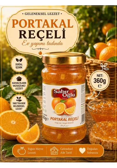 Sabıroğlu Portakal Reçeli Net 360 Gr Kavanoz