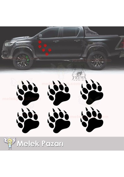 6 Adet Ayı Pençe Izi Oto Sticker