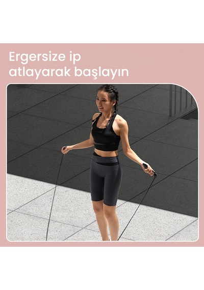Agnıte Ağırlıklı Çelik Atlama İpi Profesyonel Fitness Siyah