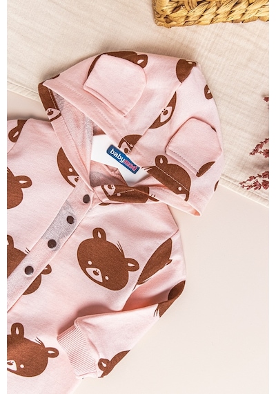 Babymod Ayıcık Desenli Kapüşonlu Kız Bebek Tulum