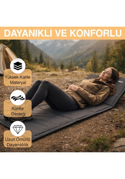 Katlanabilir Sırt Destekli Kamp Ve Plaj Matı, Katlanır Şezlong, Plaj Zemin Sandalyesi, Fermuar Cepli, Kamp, Piknik, Diğer