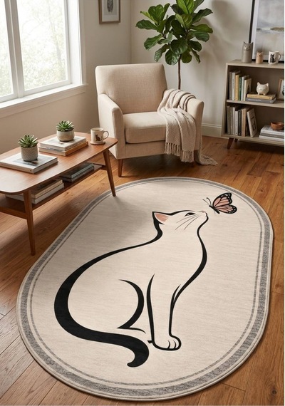 Pati Dostu Kedi Desenli Dijital Baskı Pamuk Dokuma Kaymaz Taban Salon Halısı Ve Çocuk-genç Odası Oval Krem 923552561 Oval Krem Pati Dostu Kedi Desenli Dijital Baskı Pamuk Dokuma Kaymaz Taban Salon Halısı Ve Çocuk-genç Odası Oval Krem 923552561 Oval Krem