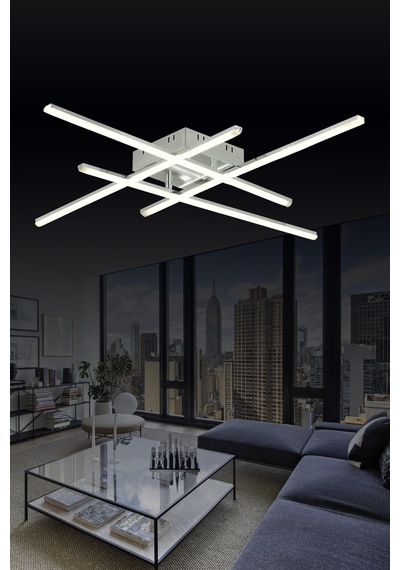 Pl 06 4 Model Krom 3 Renkli Salon Ve Oturma Odası İçin İdeal Alüminyum Avize, 10x55 Krom