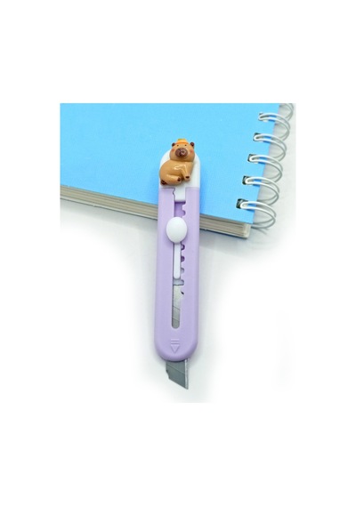 Mini Şekilli Falçata Maket Bıçağı - Capybara Mor