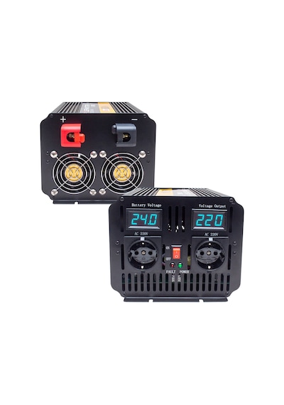 Powermaster Pwr1800-24 Çift Dijital Ekran 24 Volt - 1800 Watt Modıfıed Sınus Wave Inverter