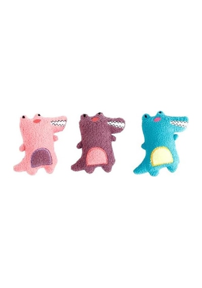 Peluş Kertenkele Figürlü Kedi Oyuncağı 9 Cm Açık Bej