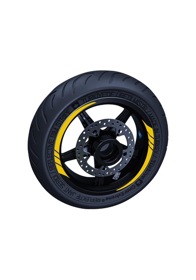 Reflektif Koyu Sarı Moto GP İç Jant Şeridi Sticker Çınar Extreme