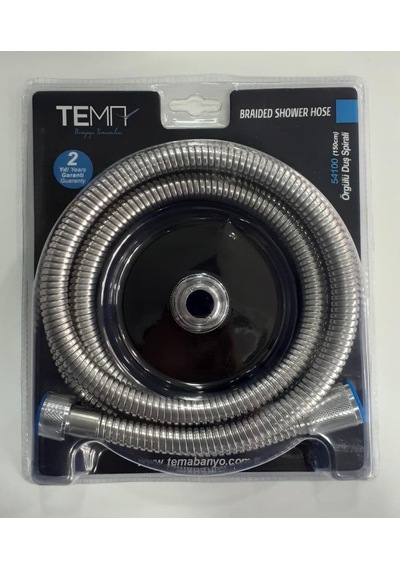 Tema Banyo Duş Hortumu 150cm Lüx Kromajli örgülü Spi̇ral 54100