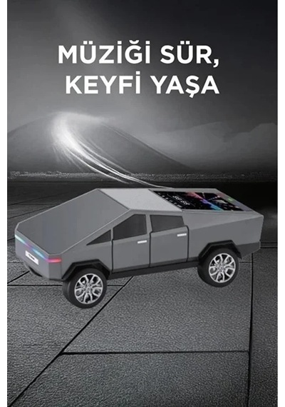 Just Cheap Store D68 Cyber Model Araba Tasarımlı Bluetooth Hoparlör 15w Güçlü Ses Rgb Led /tws/usb Gri