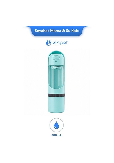 Els Pet Seyahat Mama Ve Su Kabı Yeşil Els-tbg Taşınabilir Ve Kompakt Çözüm