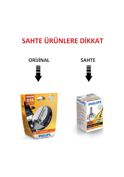 İki Adet Philips D3S Xenon Standart Ampul 42403 Vıs1
