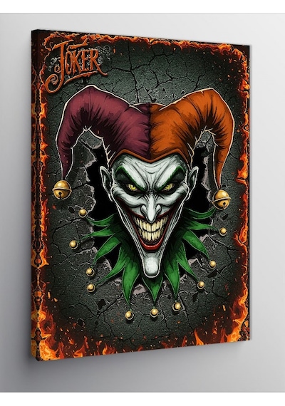 Kanvas Tablo Joker Gülümsemesi Çizimi 50cmx70cm