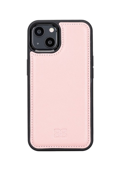 Bouletta Apple İphone 13 Uyumlu Deri Arka Kapak Nu2 Pembe