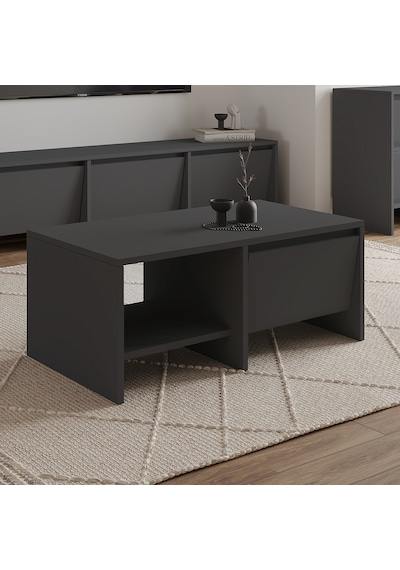 Laris Kapaklı Orta Sehpa 90 Cm Modern Tasarım Antrasit