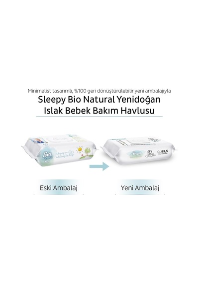 Sleepy Islak Mendil Bio Natural 480 Adet