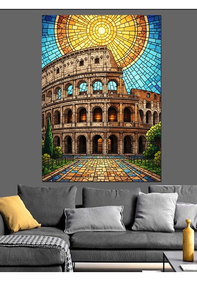 Ahşap Tablo Kolezyum İtalya Sanat Eseri İnsan Figürlü Tablolar