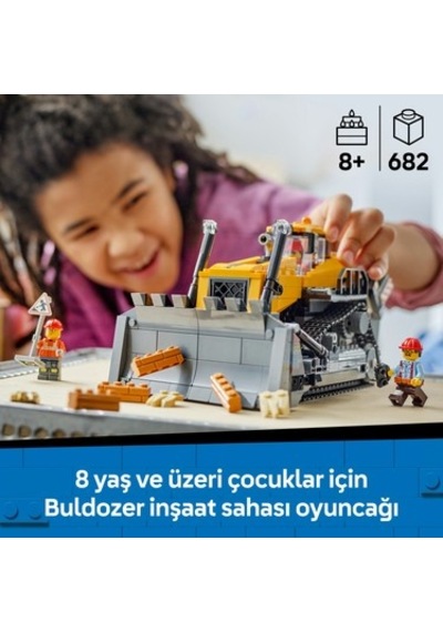 Sarı Buldozer İnşaat Temalı Yaratıcı Oyuncak 8 Yaş Ve Üzeri İçin
