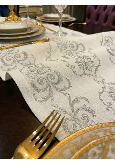 Çağla Gümüş Runner 40 X 140 Cm 1514 Gümüş