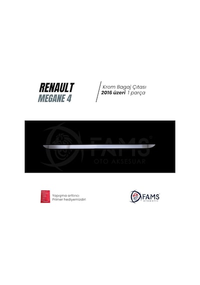 Renault Megane 4 Krom Bagaj Alt Çıtası 2016 Üzeri P. Çelik Sedan Uyumlu