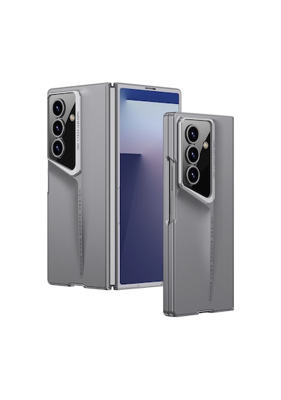 Samsung Uyumlu GalaxyZ Fold 7 Kılıf Ultra İnce Kamera Korumalı Sert Rubber Celikaksesuar Procase Kılıf Gri