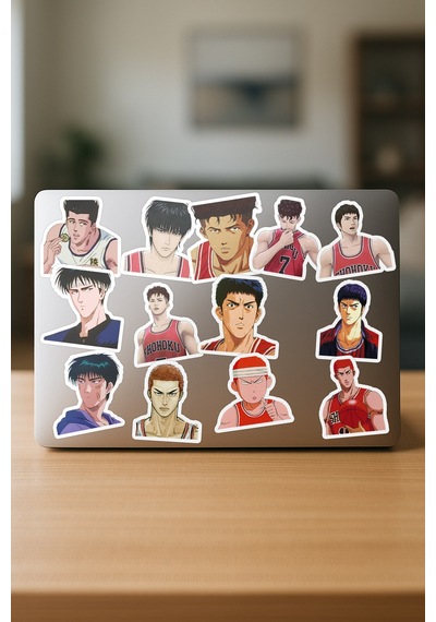 Slam Dunk Anime Telefon Laptop Bullet Journal Yapışkanlı Folyo Sticker Paketi 23 Adet Çok Renkli
