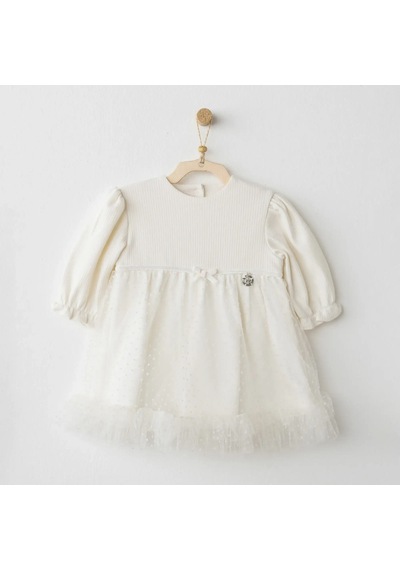 Andywawa Ac26257 Baby Bow Bliss Elbise Ekru Ekru