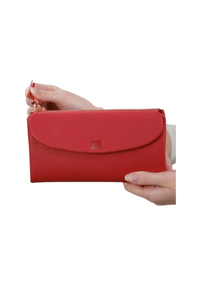 Mft Leather Hakiki Deri Kadın Cüzdan Beauty 3467 Flother Mat Kırmızı