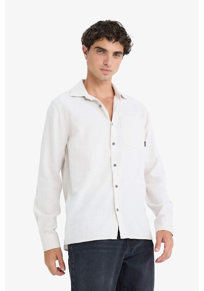 DeFacto %100 Pamuk Regular Fit Basic Düz Uzun Kollu Gömlek D7079AX25SPGR492