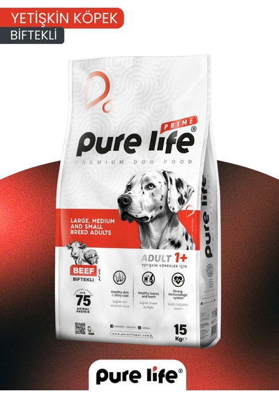 Purelife Prime Biftekli Yetişkin Köpek Maması 15 KG