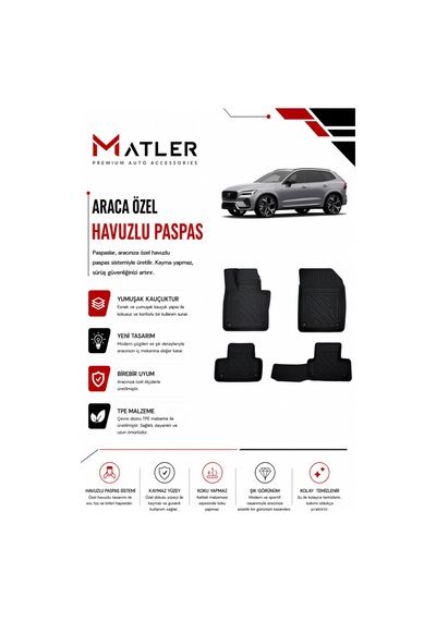 Volvo Xc60 2021 Model 4d Ekstra Havuzlu Paspas