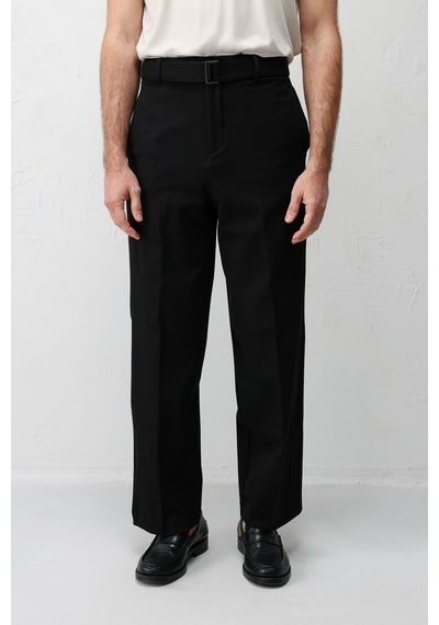 Antioch Relaxed Fit Kemerli Erkek Pantolon Siyah