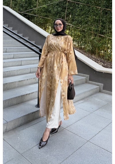 Riella Butik Aura İkili Tesettür Takım Camel